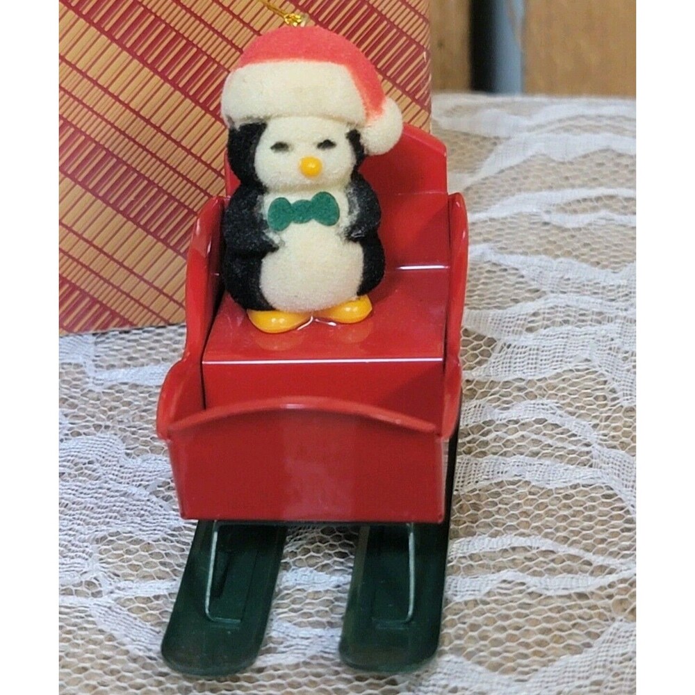 Vintage Avon Jolly Penguin Christmas Ornament In Box
